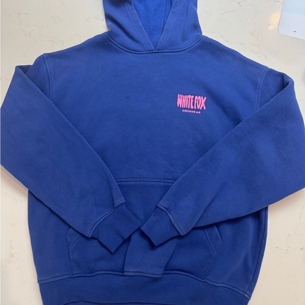 White Fox Royal Blue & Pink Hoodie